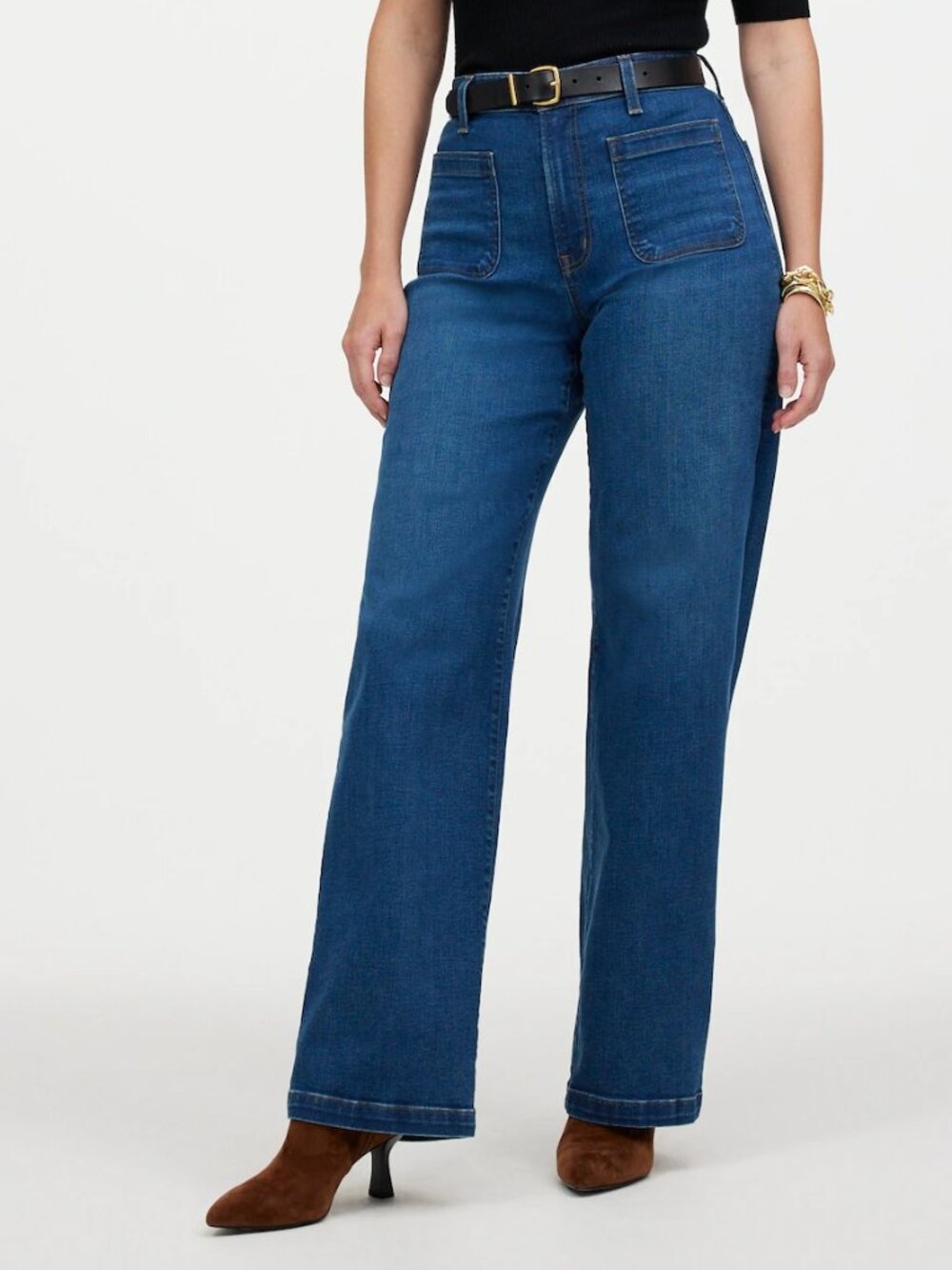 Madewell Curvy Emmett Wide Leg Jeans The Patch Pocket Edition Women Size 33 New
